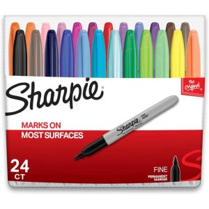 image:imageSharpie Permanent Markers Fine Point Assorted Colors 24 Count24 Count