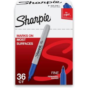 image:imageSharpie Permanent Markers Fine Point Assorted Colors Black Red Blue Green 36 Count  Bulk Office SuppliesBlue