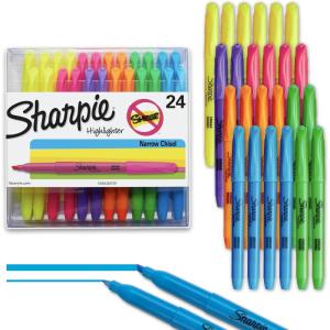 image:imageSharpie Pocket Highlighters Chisel Tip Assorted Colors 24 Count  Back to School Office Teacher Supplies