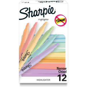 image:imageSharpie Pocket Highlighters Mild Pastel Colors Assorted Chisel Tip 12 Count  School Home and Office Use Teacher SuppliesPastel