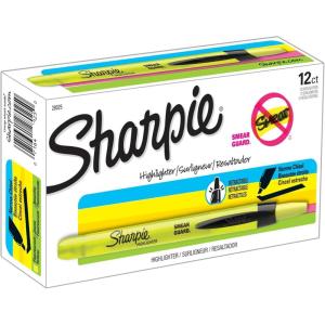 image:imageSharpie Retractable Highlighters Chisel Tip Fluorescent Yellow 12 Count12 Count Pack of 1
