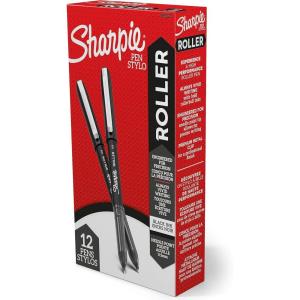 image:imageSharpie Rollerball Pens Needle Point Tip 05mm Black Ink 12 Count  Writing Journaling NoteTaking Office Supplies12 Count Pack of 1