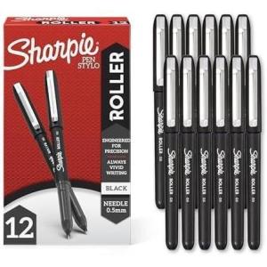 image:imageSharpie Rollerball Pens Needle Point Tip 05mm Black Ink 12 Count  Writing Journaling NoteTaking Office Supplies12 Count Pack of 12
