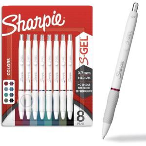 image:imageSharpie SGel Pens Fashion Barrel White Pearl Medium Point 07mm Bold Ink Colors 8 Count