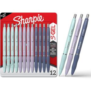 image:imageSharpie SGel Pens Frost Blue Barrel Medium Point 07mm Black Gel Ink 12 Count  Office Supplies Journaling Writing NoteTakingAssorted