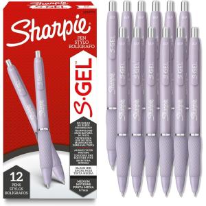 image:imageSharpie SGel Pens Frost Blue Barrel Medium Point 07mm Black Gel Ink 12 Count  Office Supplies Journaling Writing NoteTakingIcy Violet