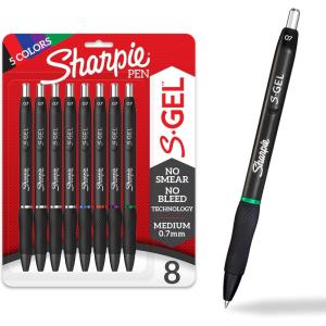 image:imageSharpie SGel Pens Medium Point 07mm Assorted Ink Colors 8 Count  Ideal for Writing Journaling Drawing Coloring NoteTaking College Supplies