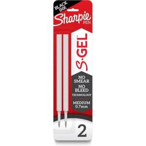 image:imageSharpie SGel Refills Black Gel Ink Medium Point 07mm 6 Packs of 2ct 12 Total Refills