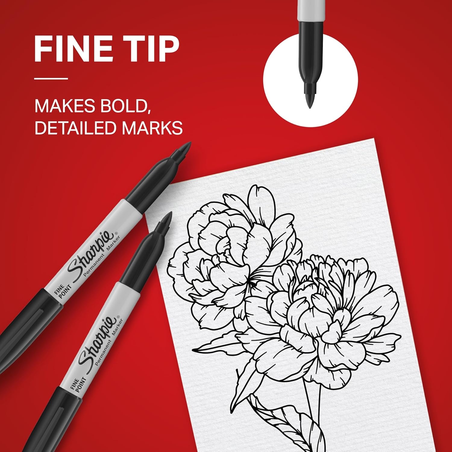 image:imageSharpie Permanent Markers Bulk Set Fine Tip Markers For Plastic Metal Wood And More Black 36 Count