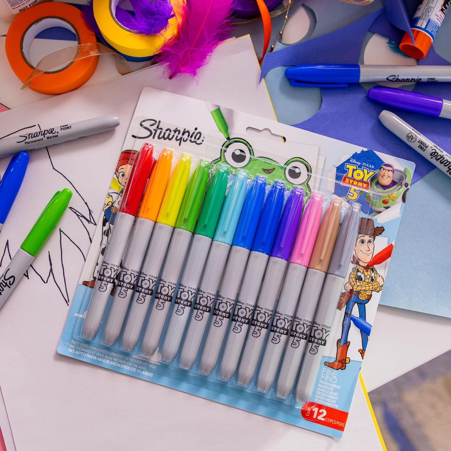 image:imageSharpie Permanent Markers Toy Story 5 Packaging Assorted Fine Point 12 Count12 Count Toy Story