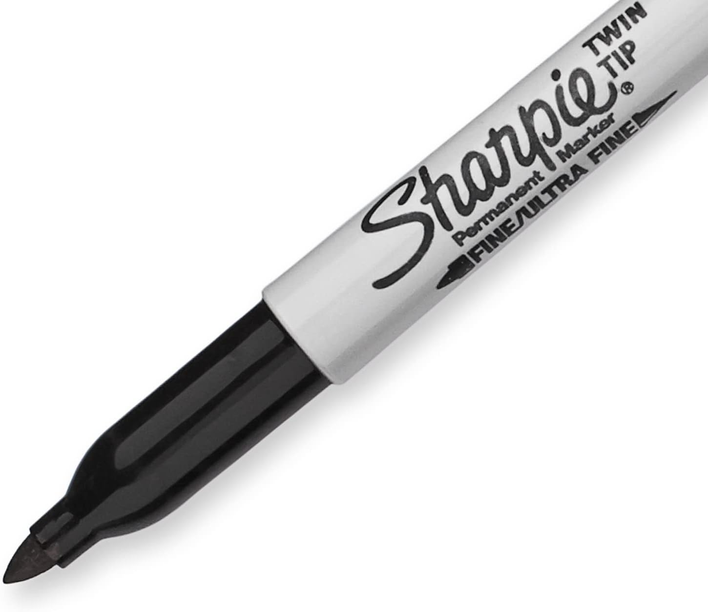 image:imageSharpie Twin Tip Permanent Markers Fine and Ultra Fine Black 4 Count
