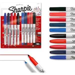 image:imageSharpie Permanent Markers Fine and UltraFine Points Assorted 10 Count USA 250th Anniversary EditionAssorted USA